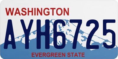WA license plate AYH6725