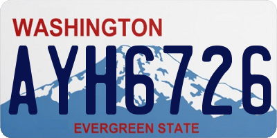 WA license plate AYH6726