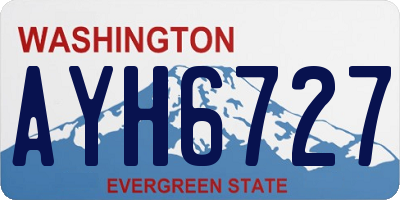 WA license plate AYH6727