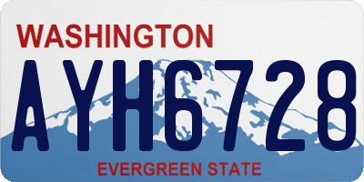 WA license plate AYH6728