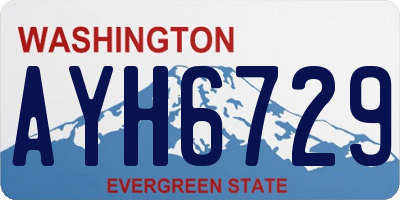 WA license plate AYH6729