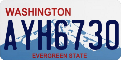 WA license plate AYH6730
