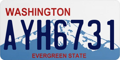 WA license plate AYH6731