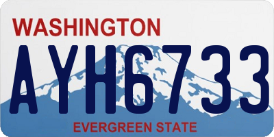 WA license plate AYH6733