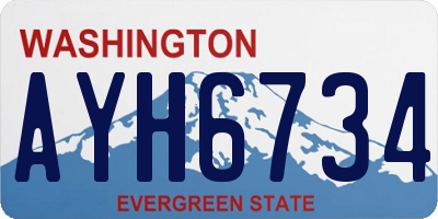 WA license plate AYH6734