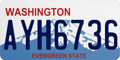 WA license plate AYH6736