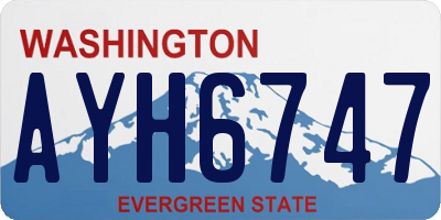 WA license plate AYH6747