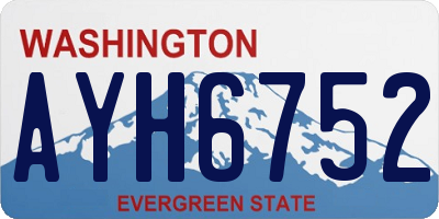 WA license plate AYH6752