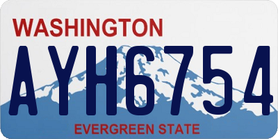 WA license plate AYH6754
