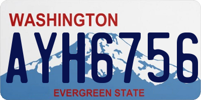 WA license plate AYH6756