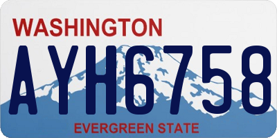 WA license plate AYH6758