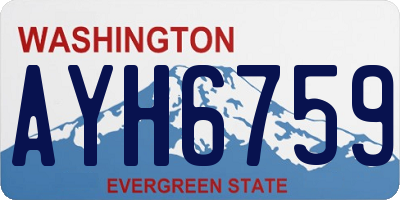 WA license plate AYH6759