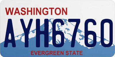 WA license plate AYH6760