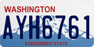 WA license plate AYH6761
