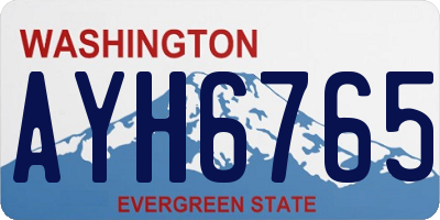 WA license plate AYH6765