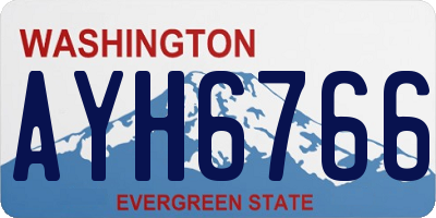 WA license plate AYH6766