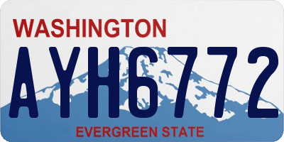WA license plate AYH6772