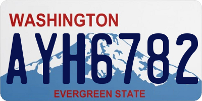 WA license plate AYH6782