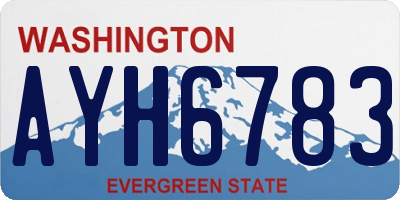 WA license plate AYH6783