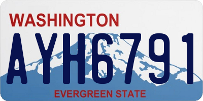 WA license plate AYH6791