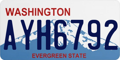 WA license plate AYH6792