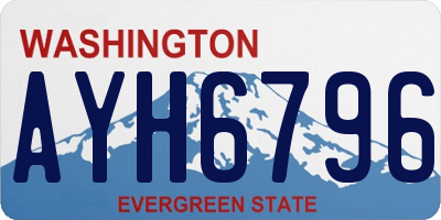 WA license plate AYH6796