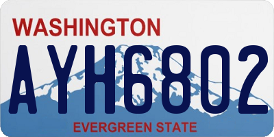 WA license plate AYH6802