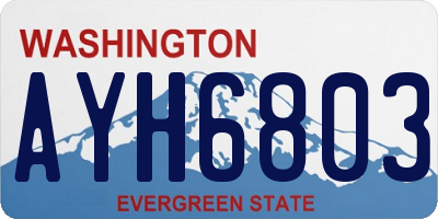 WA license plate AYH6803