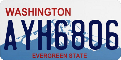 WA license plate AYH6806
