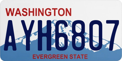 WA license plate AYH6807
