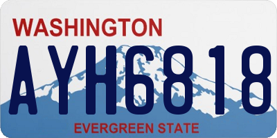 WA license plate AYH6818