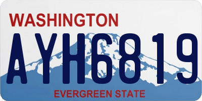 WA license plate AYH6819