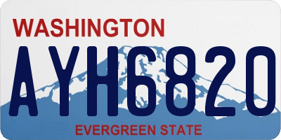 WA license plate AYH6820