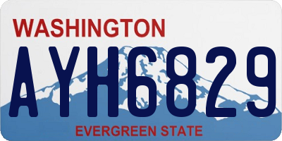 WA license plate AYH6829