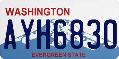 WA license plate AYH6830