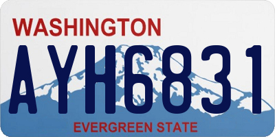 WA license plate AYH6831