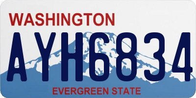 WA license plate AYH6834