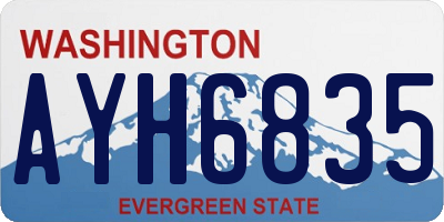 WA license plate AYH6835