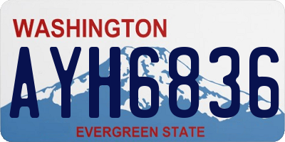 WA license plate AYH6836