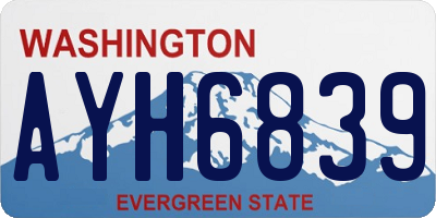 WA license plate AYH6839