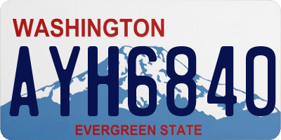 WA license plate AYH6840