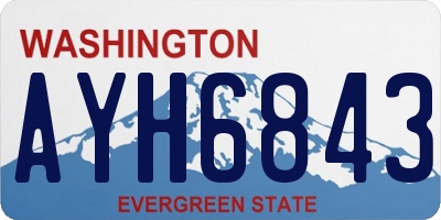 WA license plate AYH6843