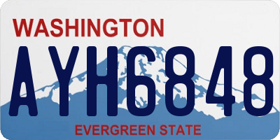 WA license plate AYH6848