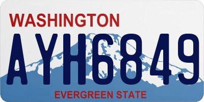WA license plate AYH6849