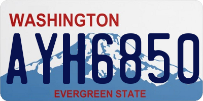 WA license plate AYH6850