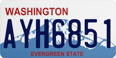 WA license plate AYH6851