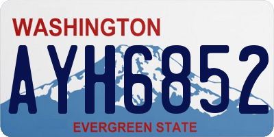 WA license plate AYH6852
