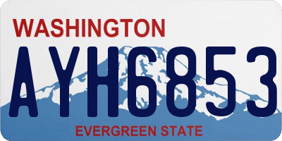 WA license plate AYH6853