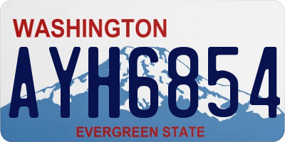 WA license plate AYH6854