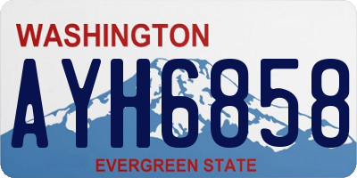 WA license plate AYH6858